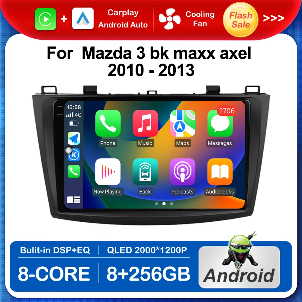 

Intelligent System 9 inch for Mazda 3 bk maxx axel 2010 - 2013 Car Radio Multimedia Player GPS Navigation WiFi 4G DSP Stereo BT