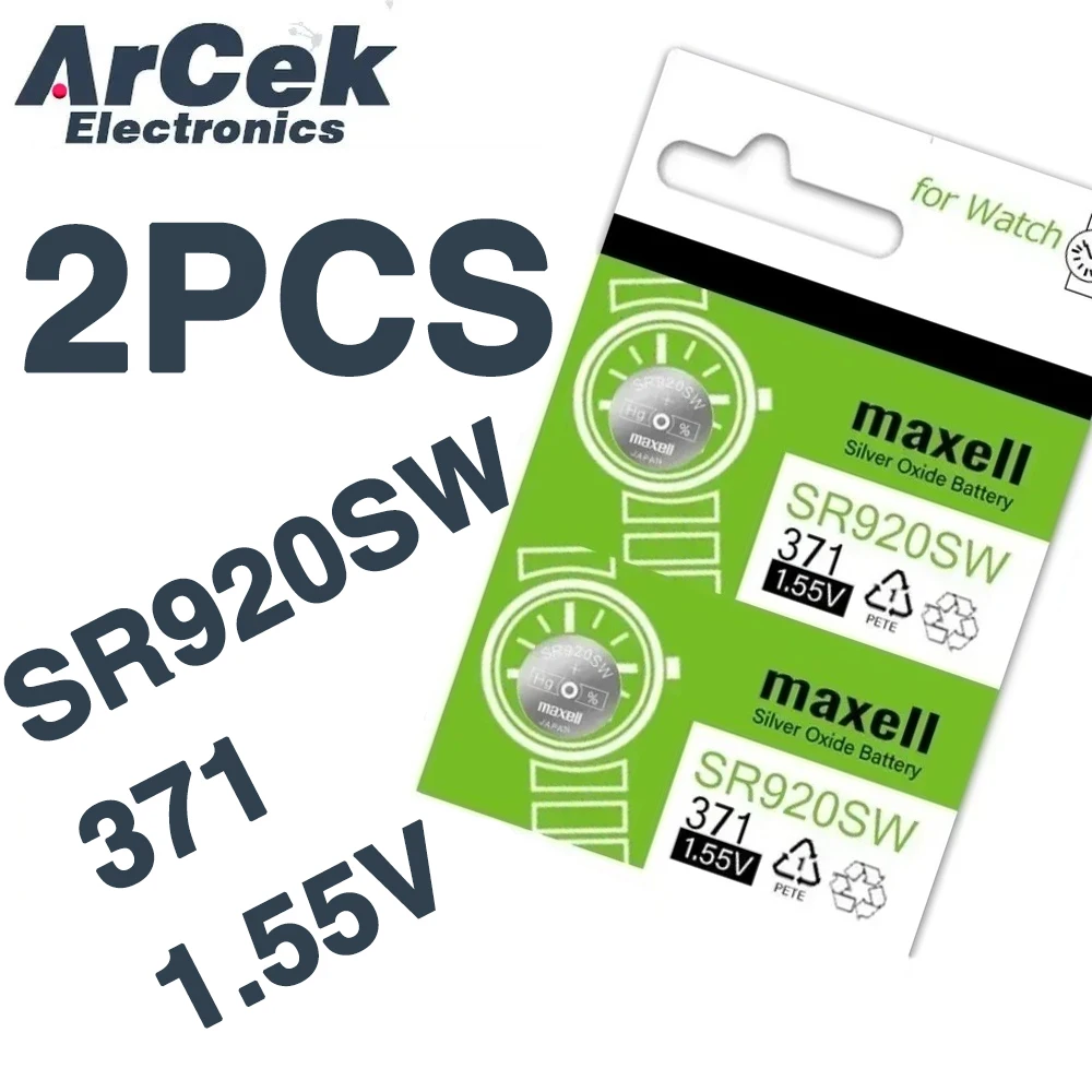 2 uds Original MaxeII SR920SW AG6 371 óxido de plata pilas para reloj pila de botón LR920H para Casio/Tissot/Armani