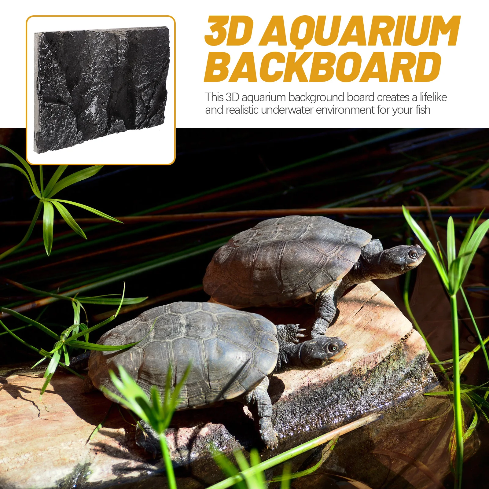 

3D Aquarium Background Board Fish Decorative Panel Reptile Terrarium Habitat Rock Texture Lightweight Turtle Tank Decorations