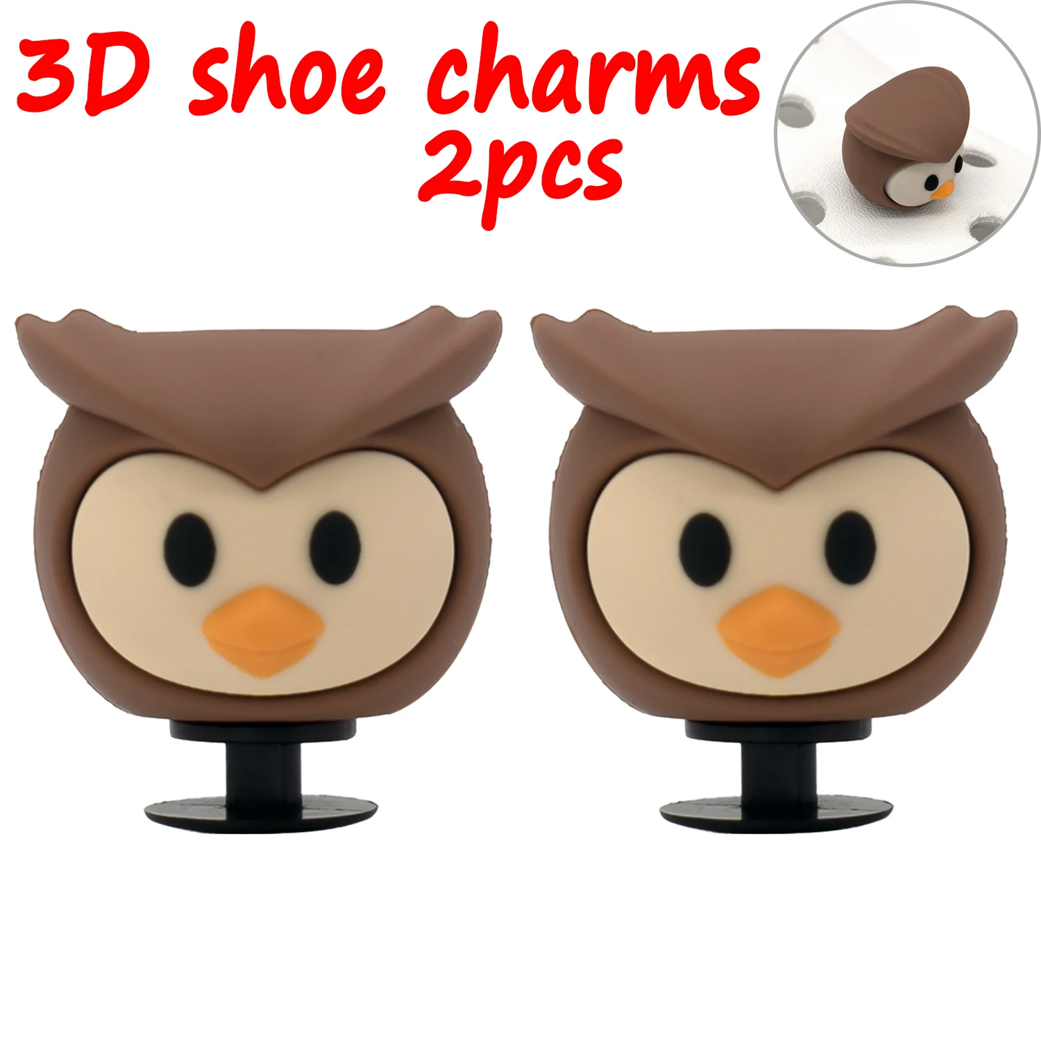 2 Stück 3D niedliche Tier-Schuhanhänger, Ente, Biene, Dinosaurier, Hund, Schuhdekorationen, Panda, Kuh, Anstecknadeln für Mädchen, Jungen, Kinder, Geschenke, Clog-Schnalle – Detail 33
