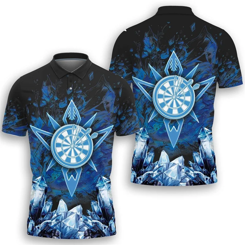 3D Printed Flame Dart Polo Shirt For Men Clover Green Hat Pattern Short Sleeve Tees Summer Casual Lapel Tops Oversized T-Shirts