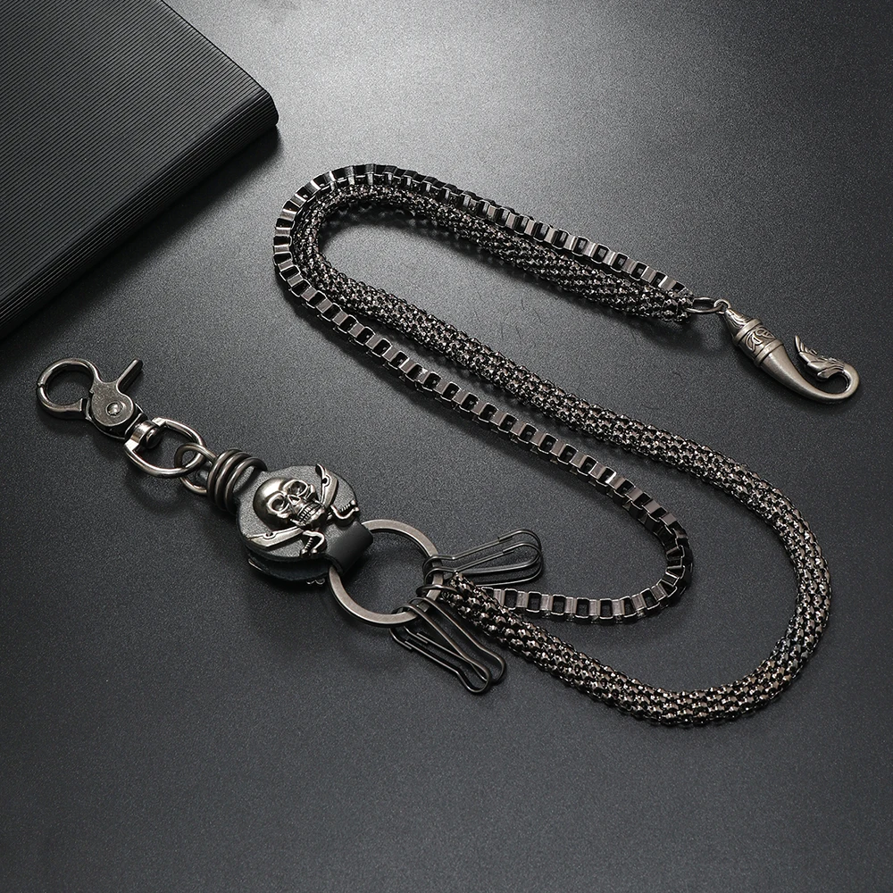 1Piece Punk style double chain skull pant chain