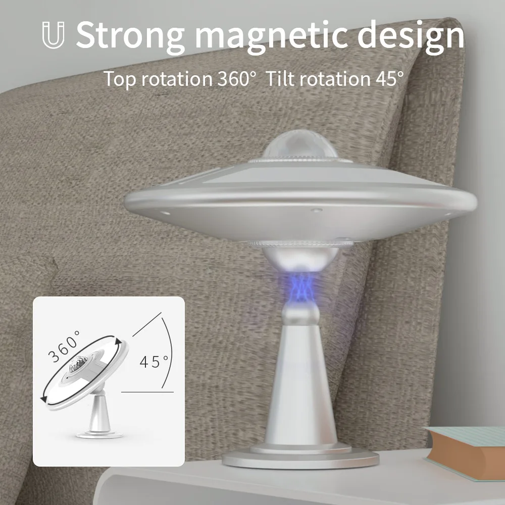 Novelties Projector Galaxy Night Light Starry Sky Projection Ambient Light Ornament RGB Dimmable Creative UFO Gift Light