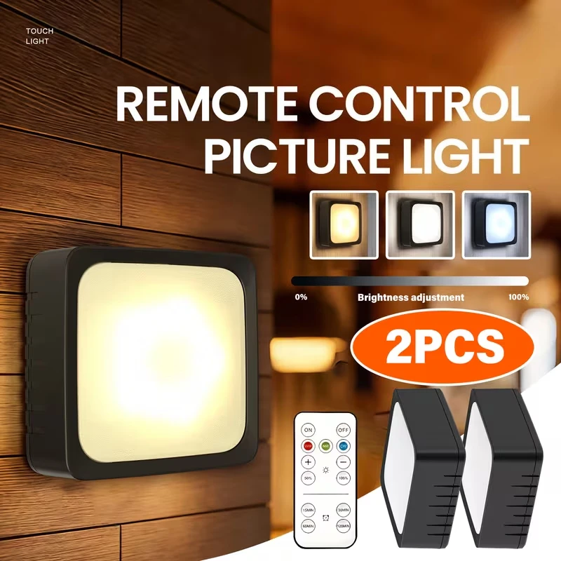2pcs LED wall lights, remote control&touch control warm white night lights, home staircase corridor bedroom decorative lights