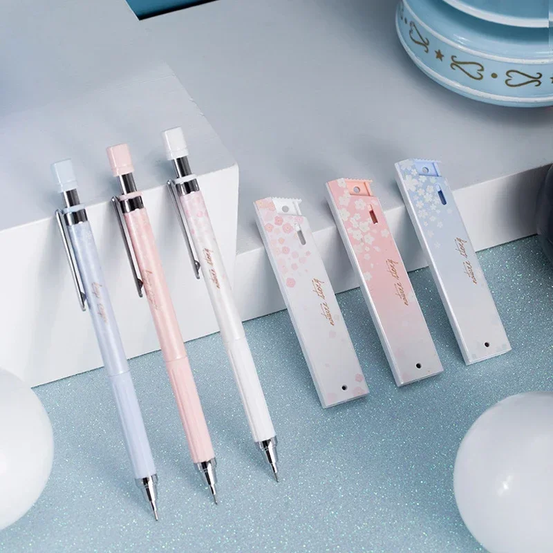 6Pcs/Set Pencil 0.5Mm Lovely Mechanical Automatic Pencil With Pencil Core Set School Student Stationery Supplies Office Supply