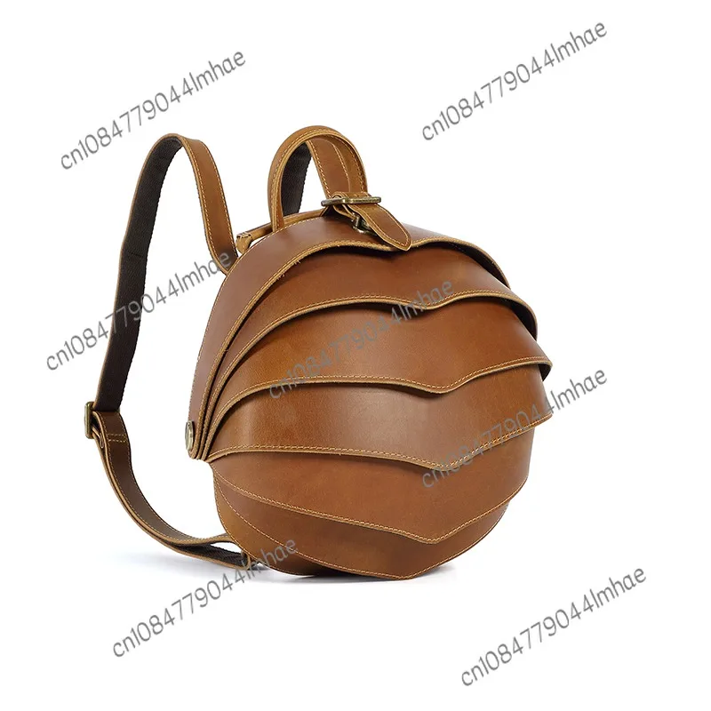 Personalized Beetle Shape Backpack First Layer Cowhide Leather Backpack Fashion Men Multifunctional Bag