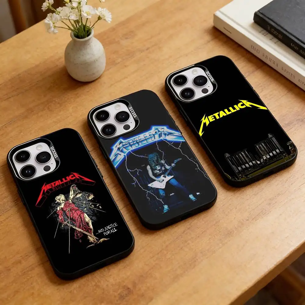 

M-Metallica Rock Band Phone Case For iPhone 17,16,15,14,13,12,11 Plus,Pro Max,XS,Colorful Silver Phone case Funda Cover