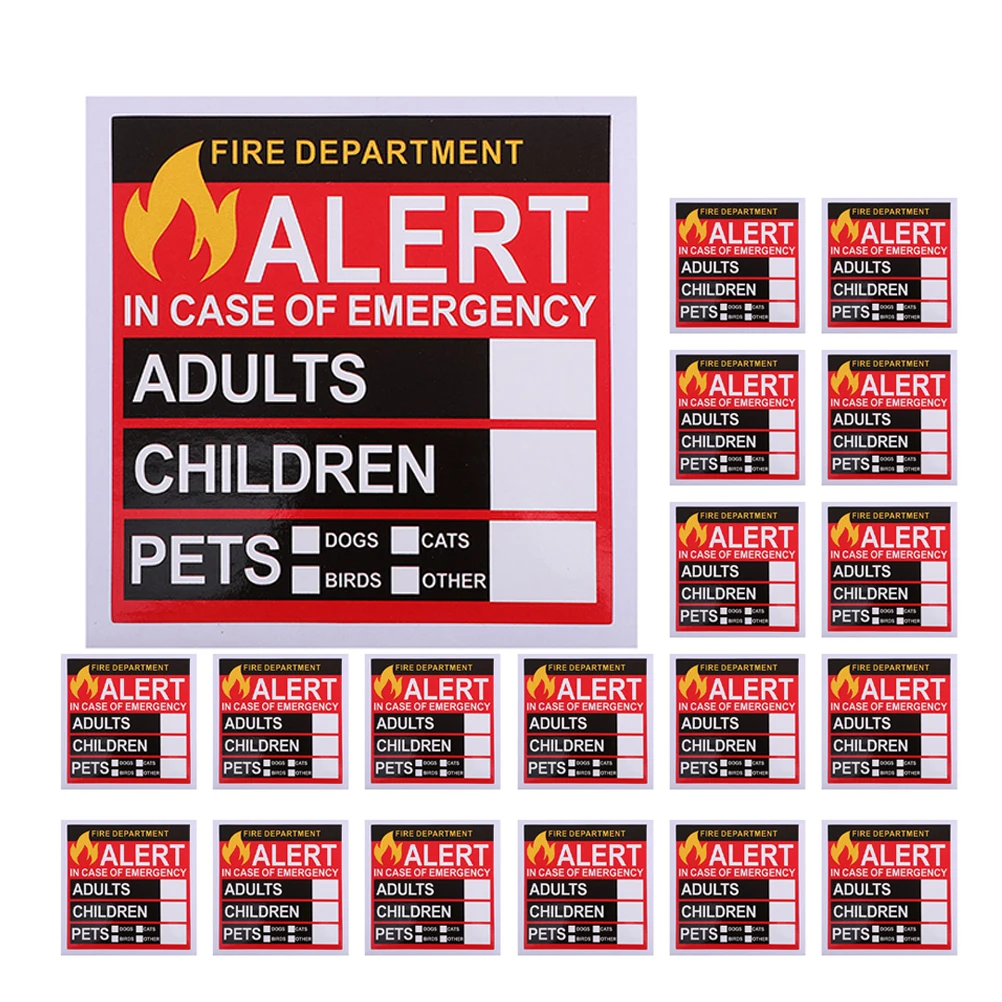 

24 Pcs Stickers Fire Department Label Cat Vomiting Warning Signs Firefighter Pet Emergency Rescue Decal Contact