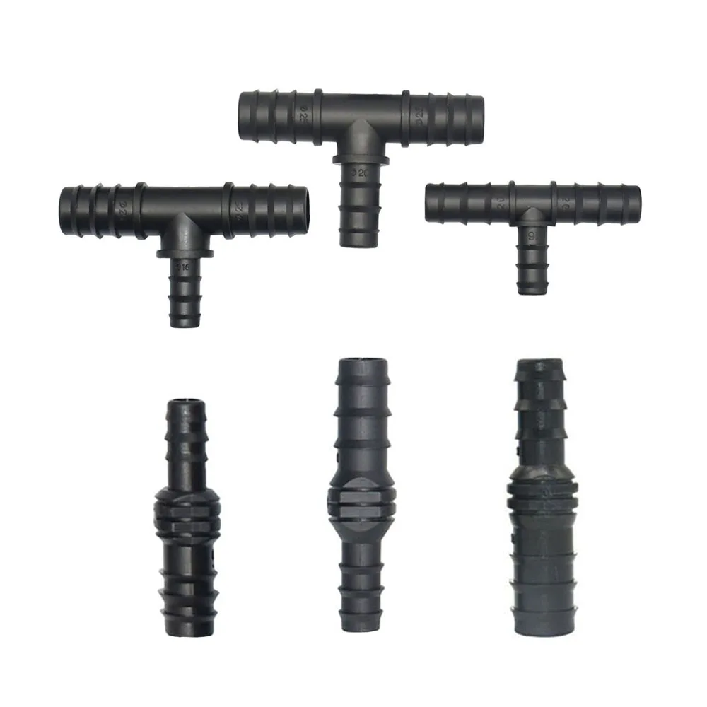 

5pcs 25mm to 20mm to16mm to 8mm PE Pipe Reducing Barb Connector Straight Tee Hose Splitter Fitting Garden Farm Irrigation