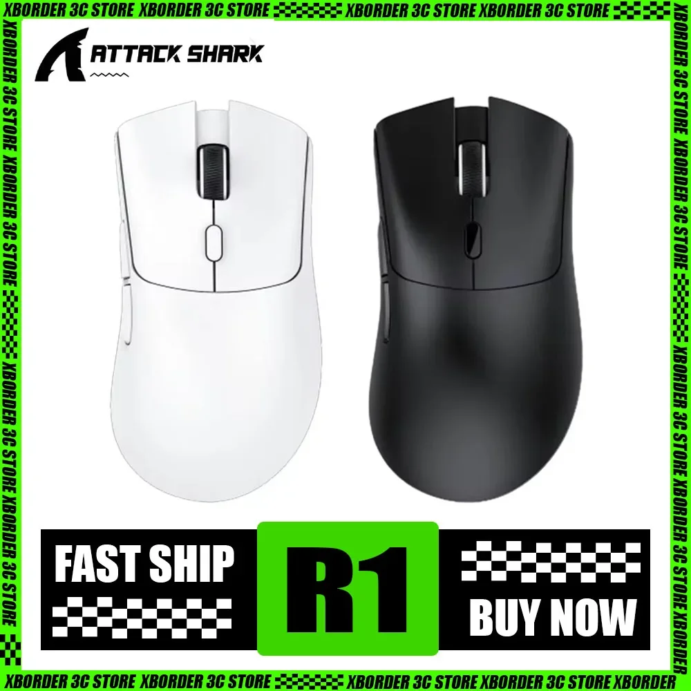 Attack Shark R1 Wireless Mouse Tri Mode Bluetooth Paw3311 Esports Gaming Mouse Ergonomics Lightweight Mice Office Pc Gamer Gifts