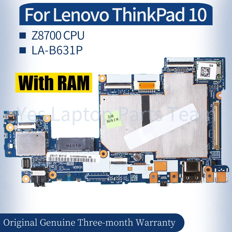 

LA-B631P For Lenovo ThinkPad 10 Laptop Mainboard 00NY745 00NY751 00NY742 00NY755 00UR158 00NY745 SR27M Notebook Motherboard