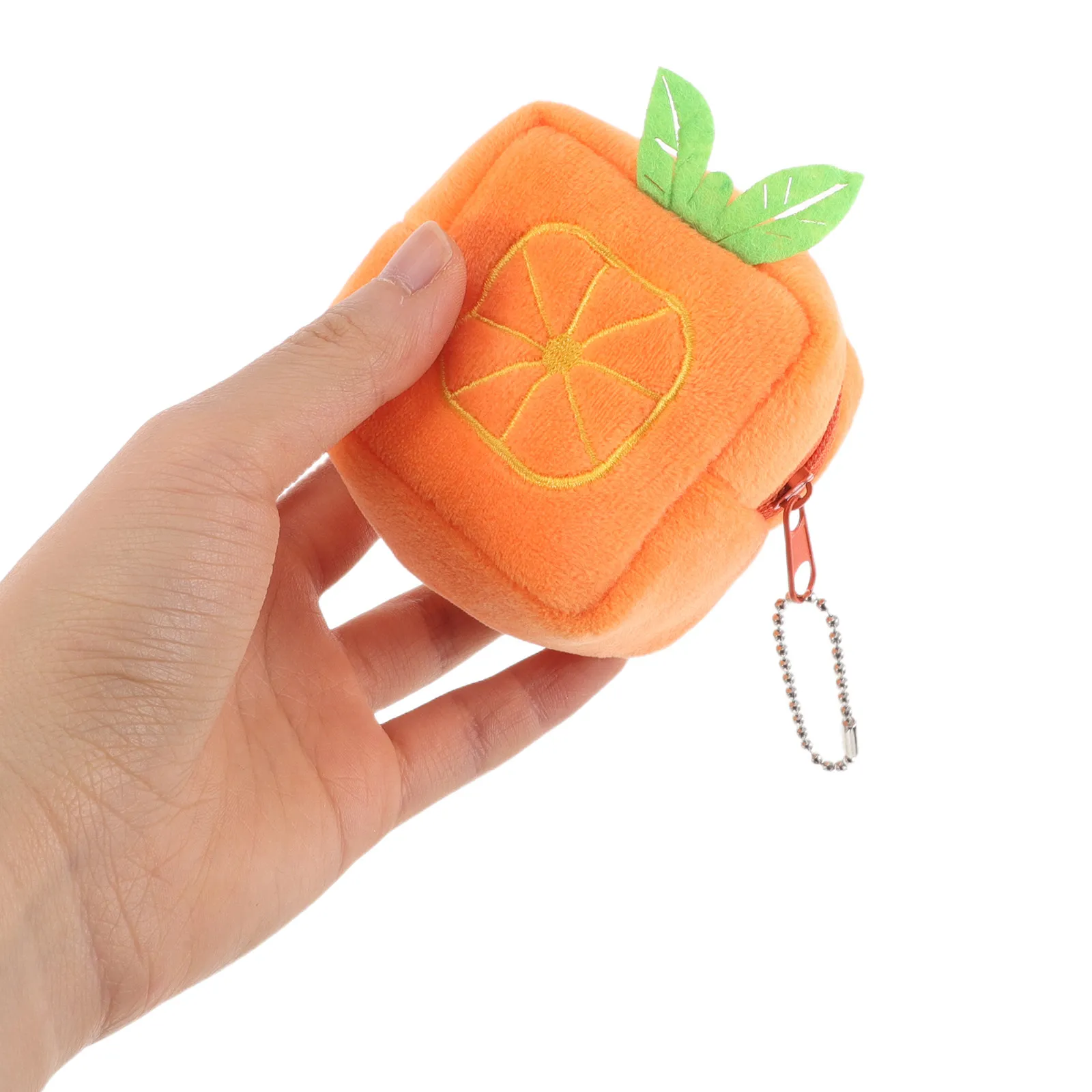 

Оранжевый кошелек-монетница в форме фрукта, маленький кошелек для девочек, милый чехол для мелочи, сумка для хранения губной помады и наушников