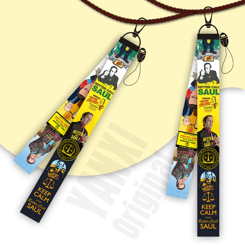 US TV Show Better Call Saul Lanyard Keychain Fashion Heat Transfer Neck Strap Cute Working Card Key Hang Rope Ribbon Lanyards