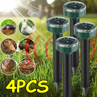 1-4pcs Ultrasonic Solar Powered  Pest Outdoor Repellent for Snake Mosquitoes Mouse Mole Animal Repeller Yard Garden Farmland