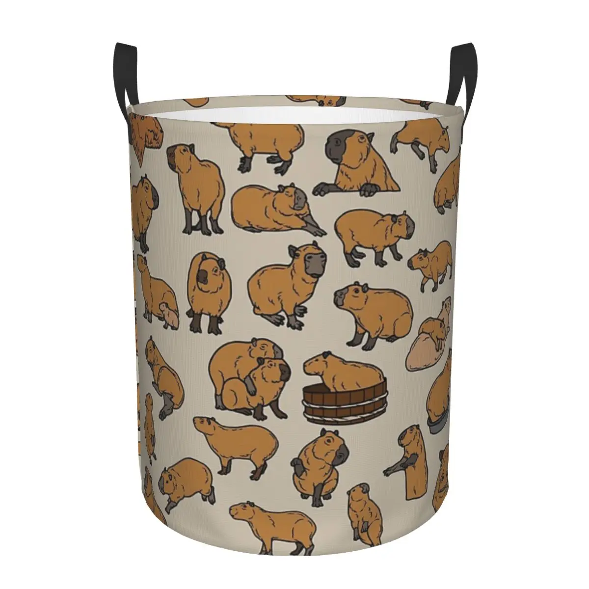 Never Enough Capybaras Foldable Laundry Baskets Dirty Clothes Toys Sundries Storage Basket Large Waterproof Hamper For Home Kids