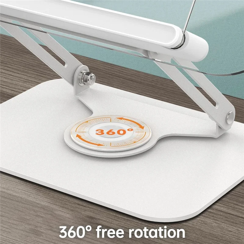 

ABFM-360 Rotating Desktop Book Stand With Transparent Panel Page Clips Foldable And Angle Adjustable Holder For Book Holder