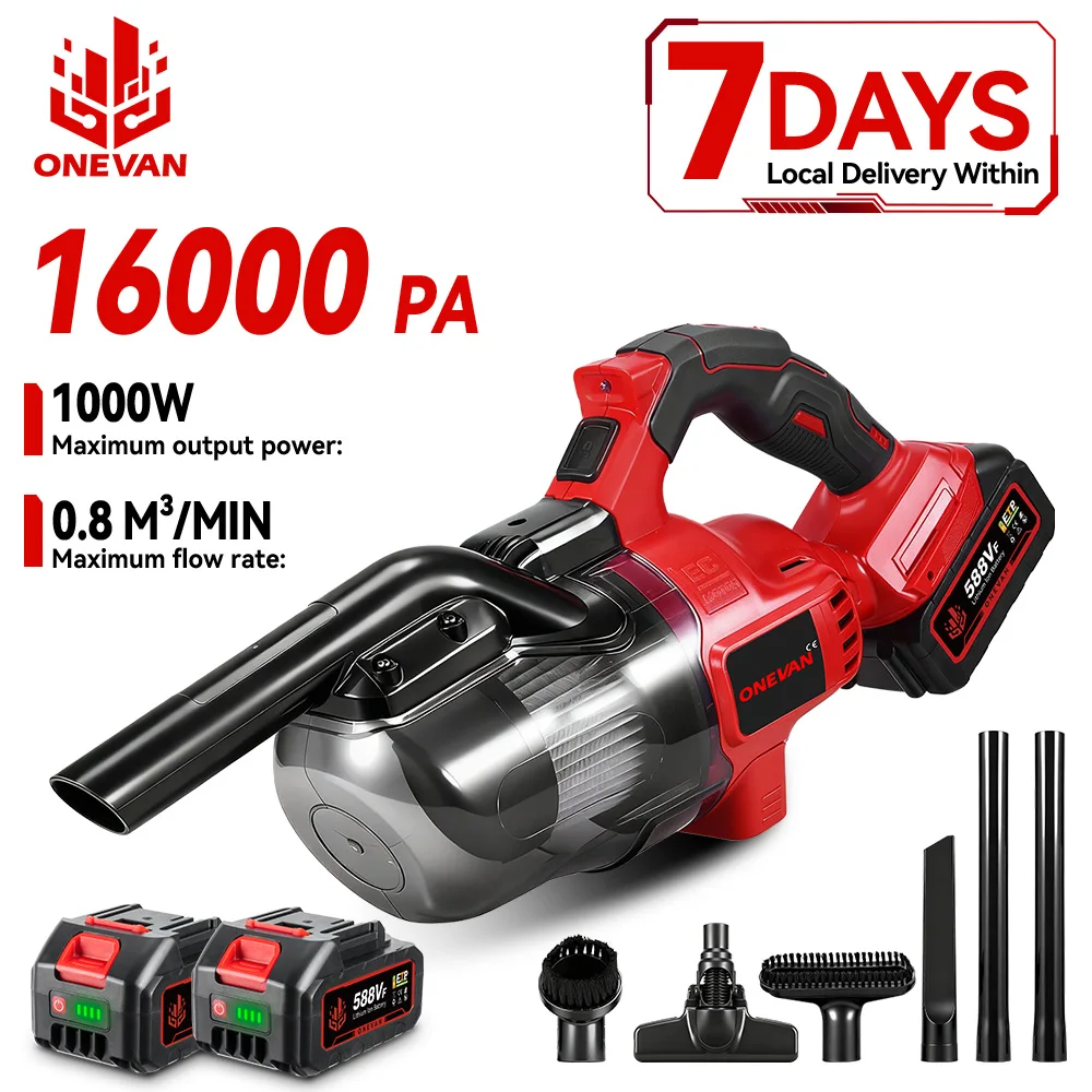 ONEVAN 1000W Cordless Aspirapolvere Elettrico Portatile Ricaricabile Pavimento Divano Pulizia Strumento di Potere Per Makita 18V Batteria Spille