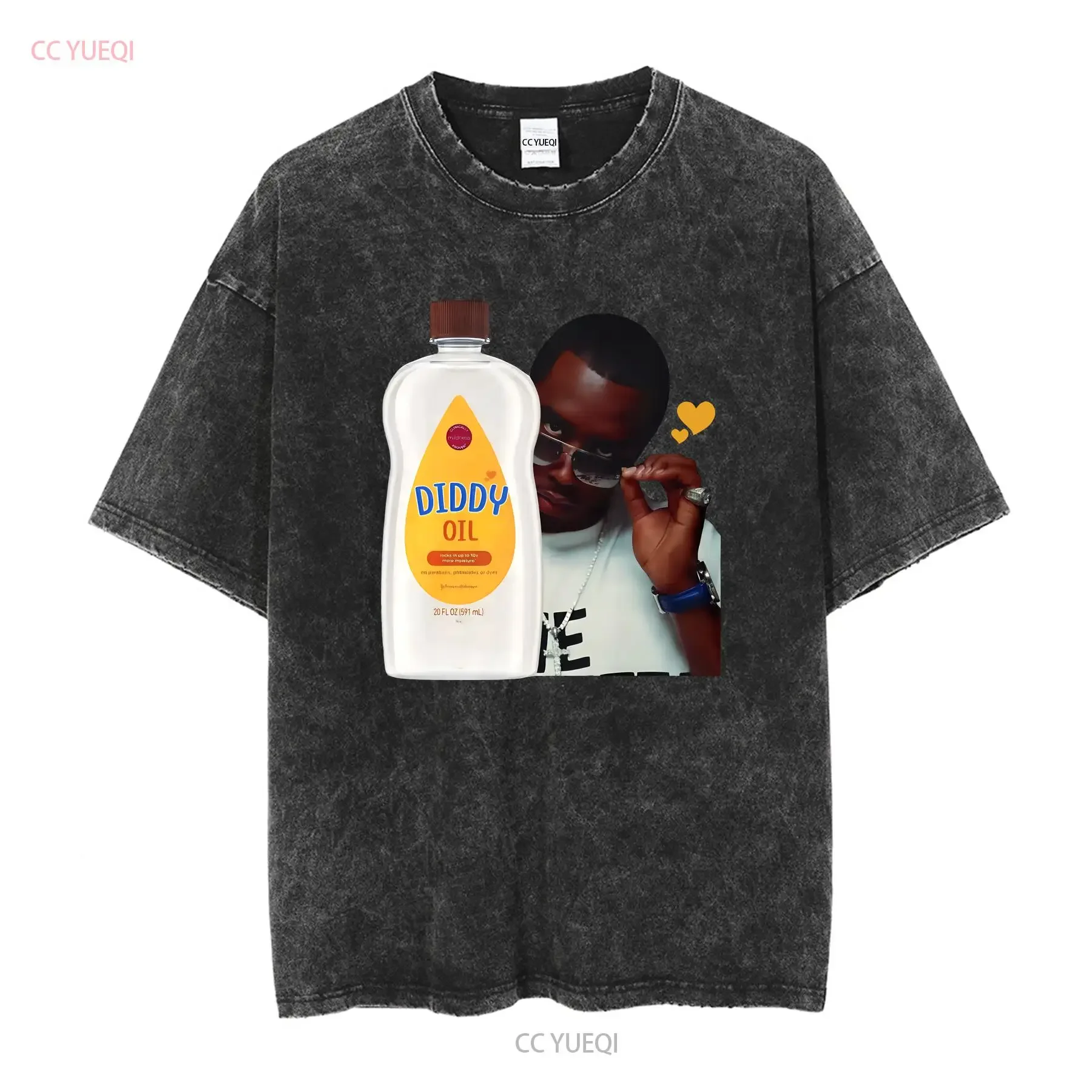 Diddy Baby Oil Party Freak OFF T Shirt vintage Washed streetwear homme Breathable Versatile Slightly Soft Stretched fashion