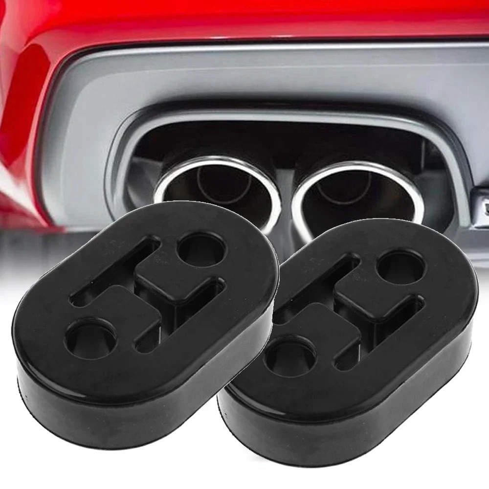 

2Pcs Black Polyurethane Auto Car Exhaust Muffler Hangers Mount Bracket 2 Holes Rubber Mount Universal Car Auto Accessories