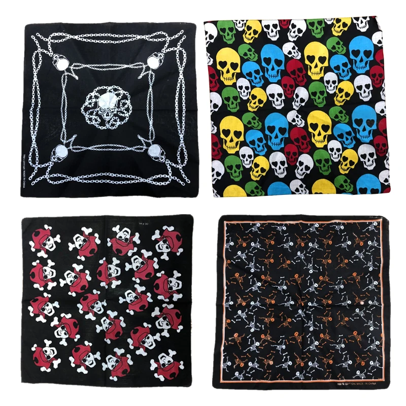 1~10PCS Eye-catching Handkerchief Versatile Use Durable And Stylish Skull Scarf Fashion Statement Popular Breathable Cotton