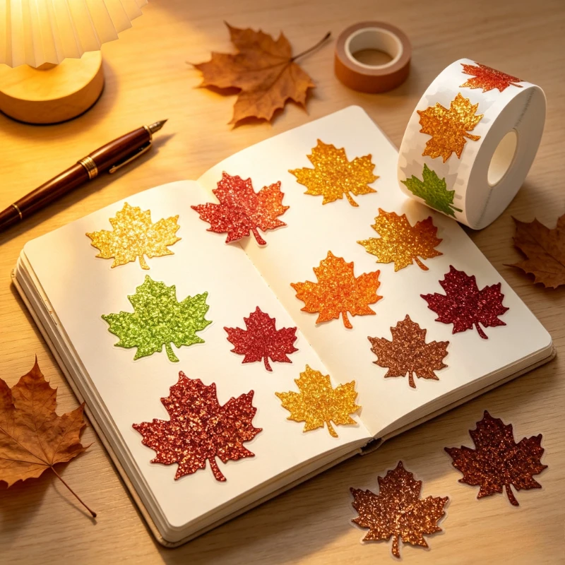 500pcs Maple Leaf Window Stickers, Window Glass Decorative Stickers, Autumn Leaf Window Decorations, Reusable Window Stickers
