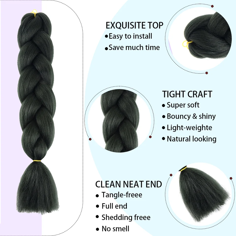 24 Pulgadas, Trenzado Jumbo Sintético, Afro Ombre, Crochet, Venta al por Mayor, para Mujeres 4