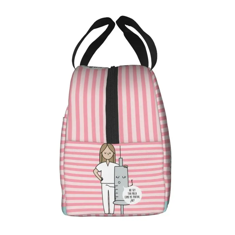 Cartoon Ladies Nurse Doctor Printed Lunch Bag Women Reusable Cooler Thermal Insulated Lunch Box Multifunction Food Bento Box