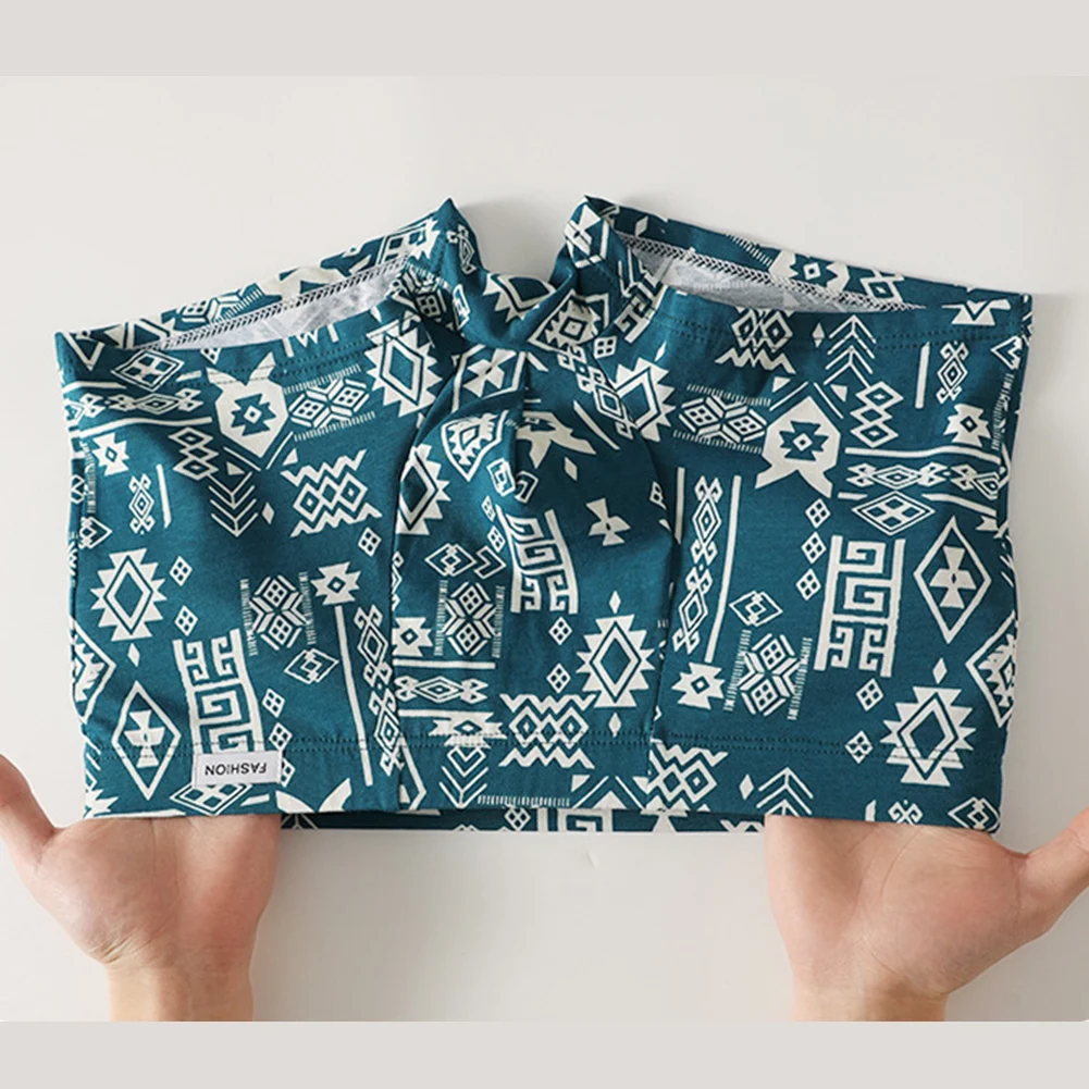 

Mens Sexy Briefs Printed Retro Boxer Shorts Comfortable Underwear Vintage Mid Waist Lingerie Sissy U Convex Pouch Knickers