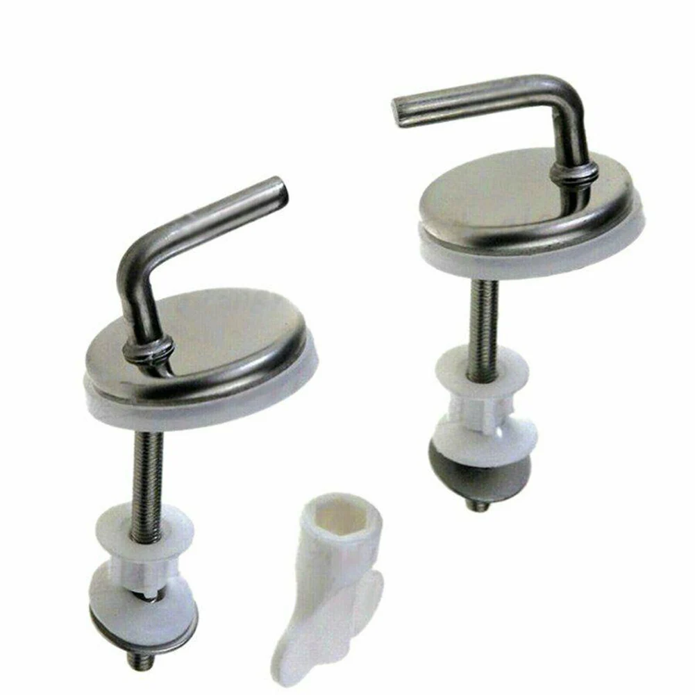 2pcs Toilet Cover Hinges Top Fix WC Toilet Seat Hinges Fittings Replacement Mounting Screw Toilet Seat Cover Hinges