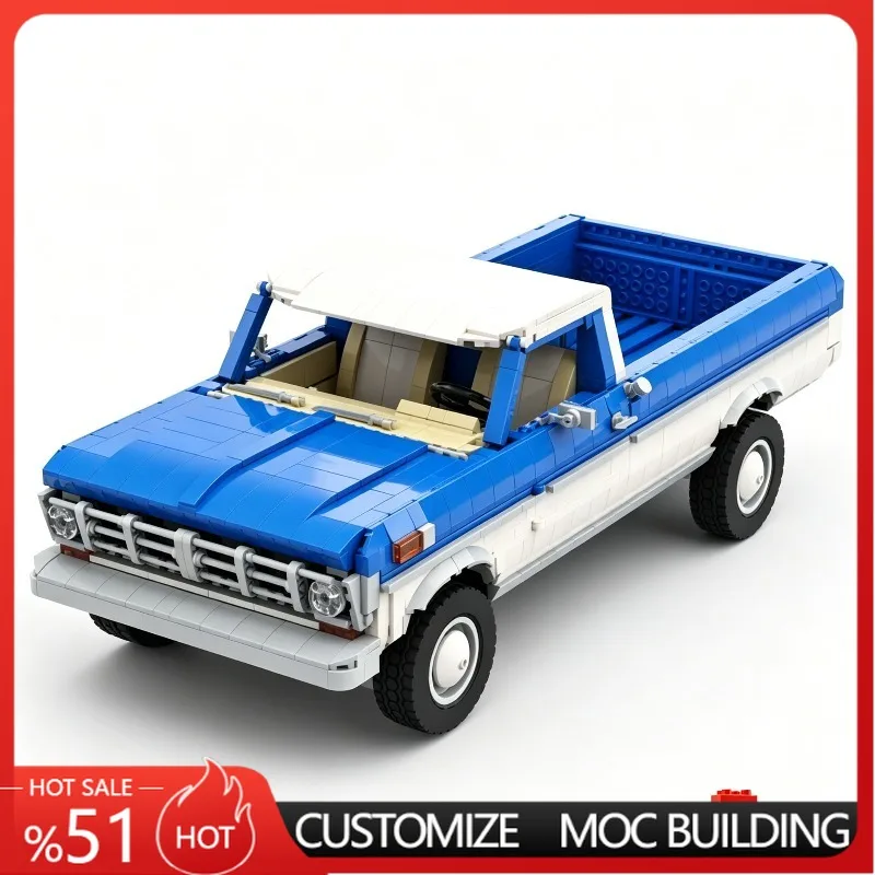 

2172PCS Classic Pickup Truck Model Blue Version MOC Creative Building Blocks Vehicle DIY Educational Assembly Toy Gift For funs