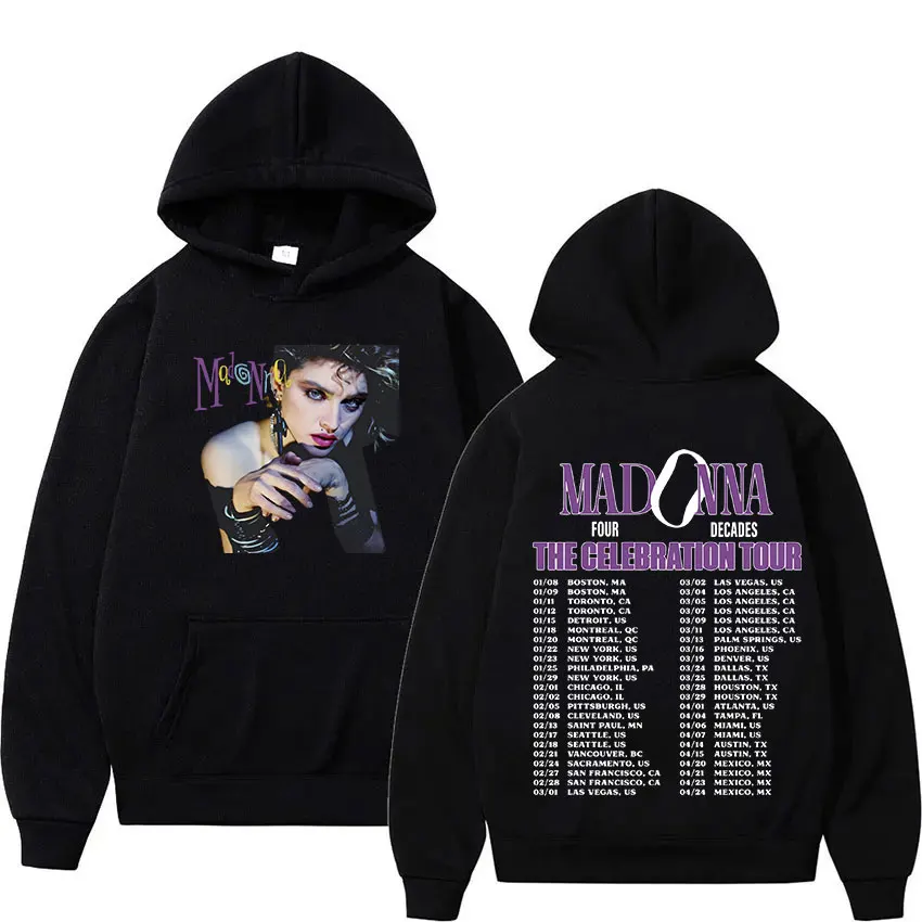 

Singer Madonna The Celebration Tour 2024 New Hoodie Men Women Hip Hop Retro Pullover Sweatshirt Fashion Clothing Oversized Hoody