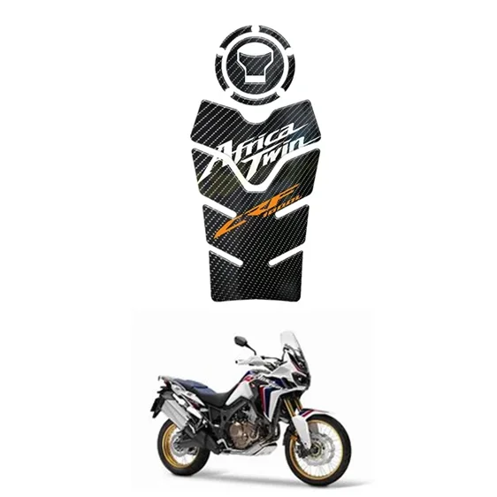 FOR HONDA CRF1000L AFRICA TWIN Motorcycle Tank Pad Protector 3D Gel Sticker Decal Carbon Fiber CRF1000 L -3