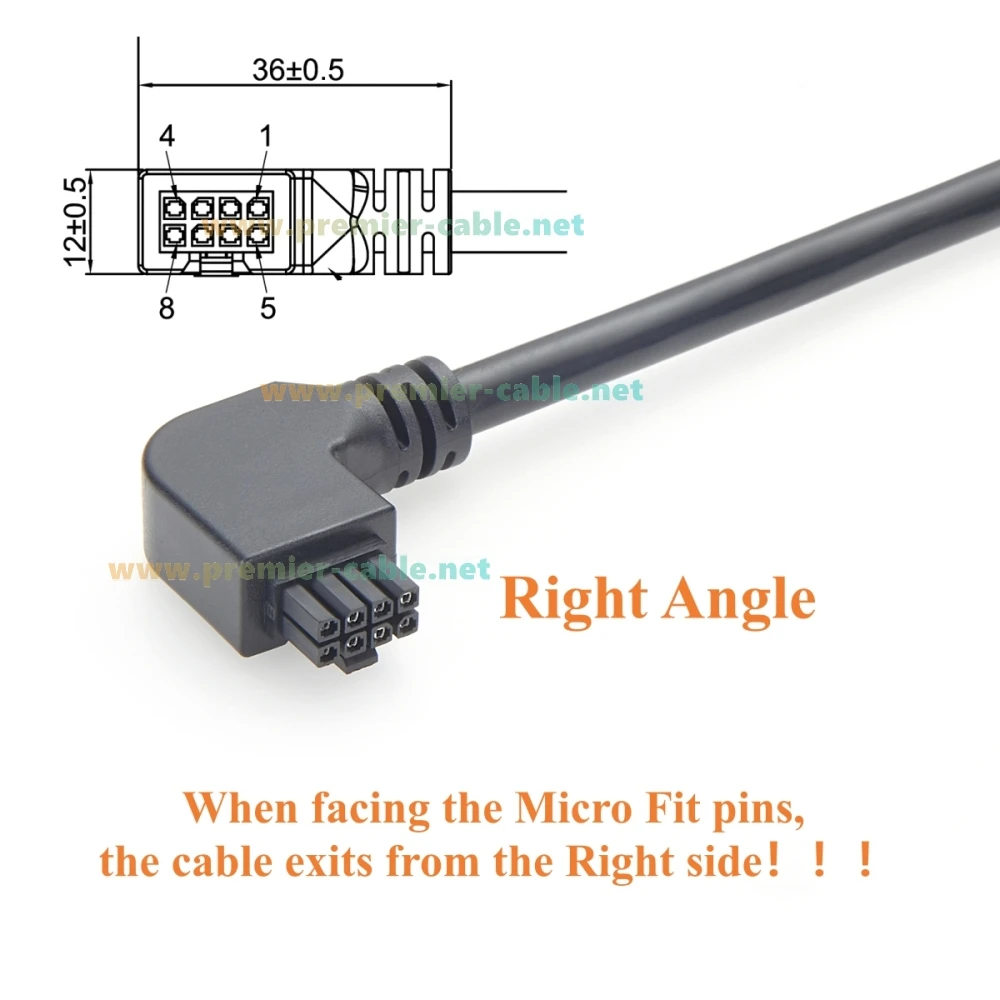 Rechtwinkliges Micro-Fit 3,0mm 8-Pin-Buchsensteckergehäuse Strom-Signalkabel 90-Grad-Micro-Fit-Steckverbinder für kundenspezifische Verkabelung – Detail 2