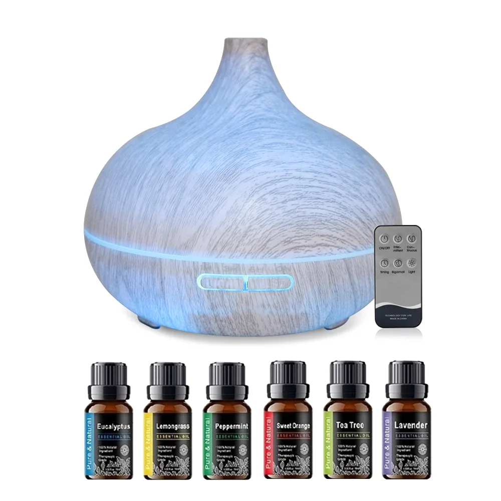 

550ml Essential Oil Diffuser Soundwave Tech, Auto Shut Off, 7 LED Colors with Remote Cool Mist Humidifier for Home & Office