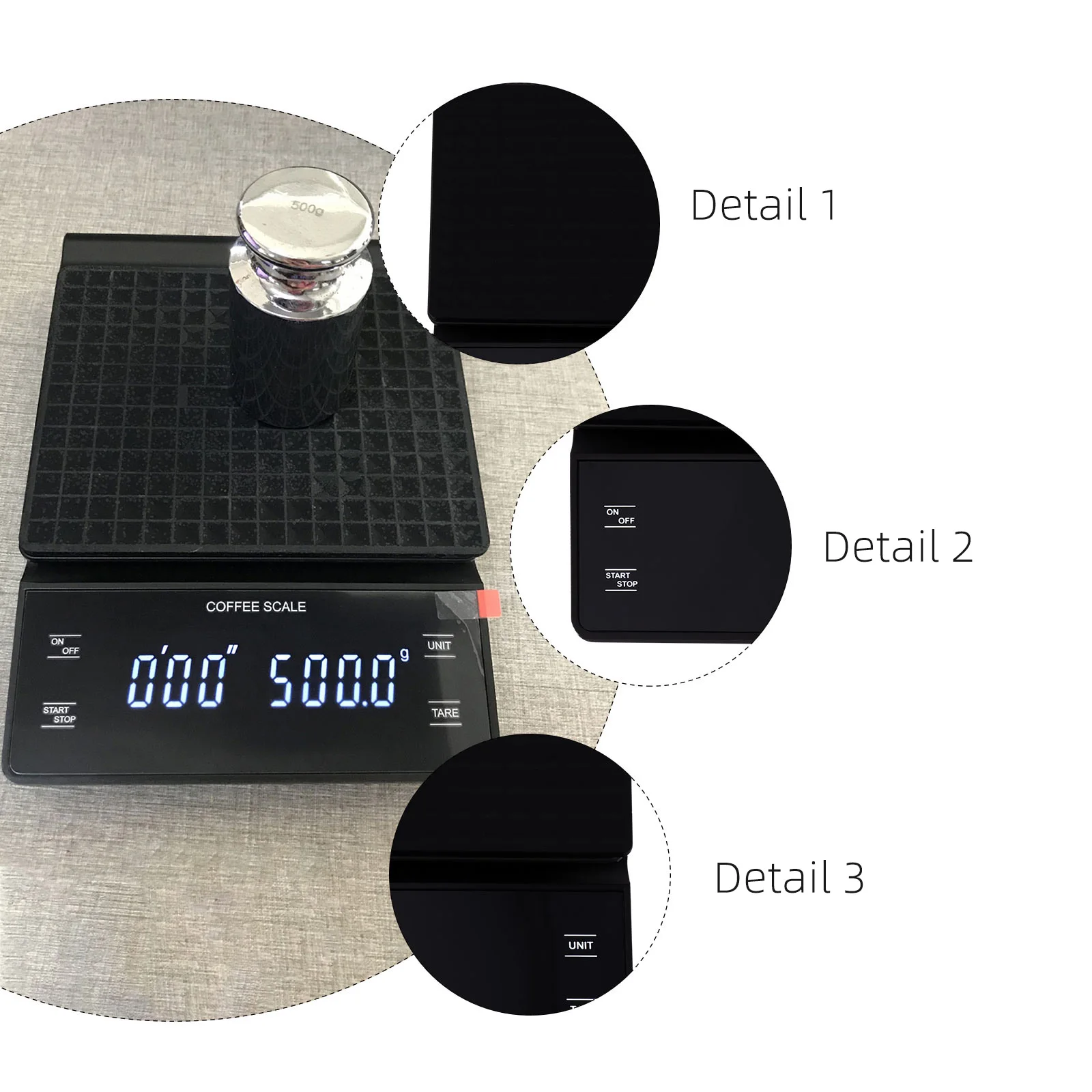 

3kg 0.1g Scale Stainless Steel Digital Kitchen Balance Timer G OZ Electronic Coffee Scale ml lb Conversion Auto Off