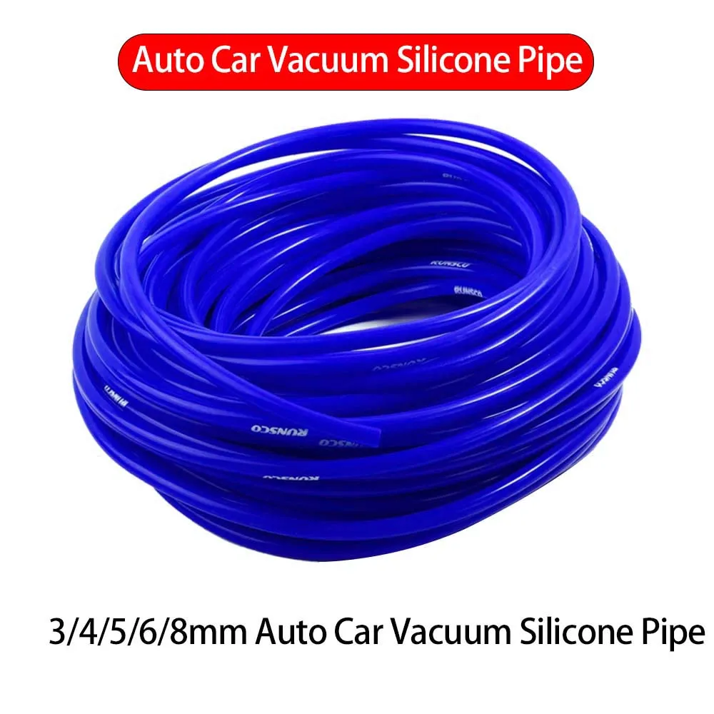 Universal Blue Silicone Vacuum Hose, Automotive Rubber Tube Pipe Multiple Inner Diameter Sizes