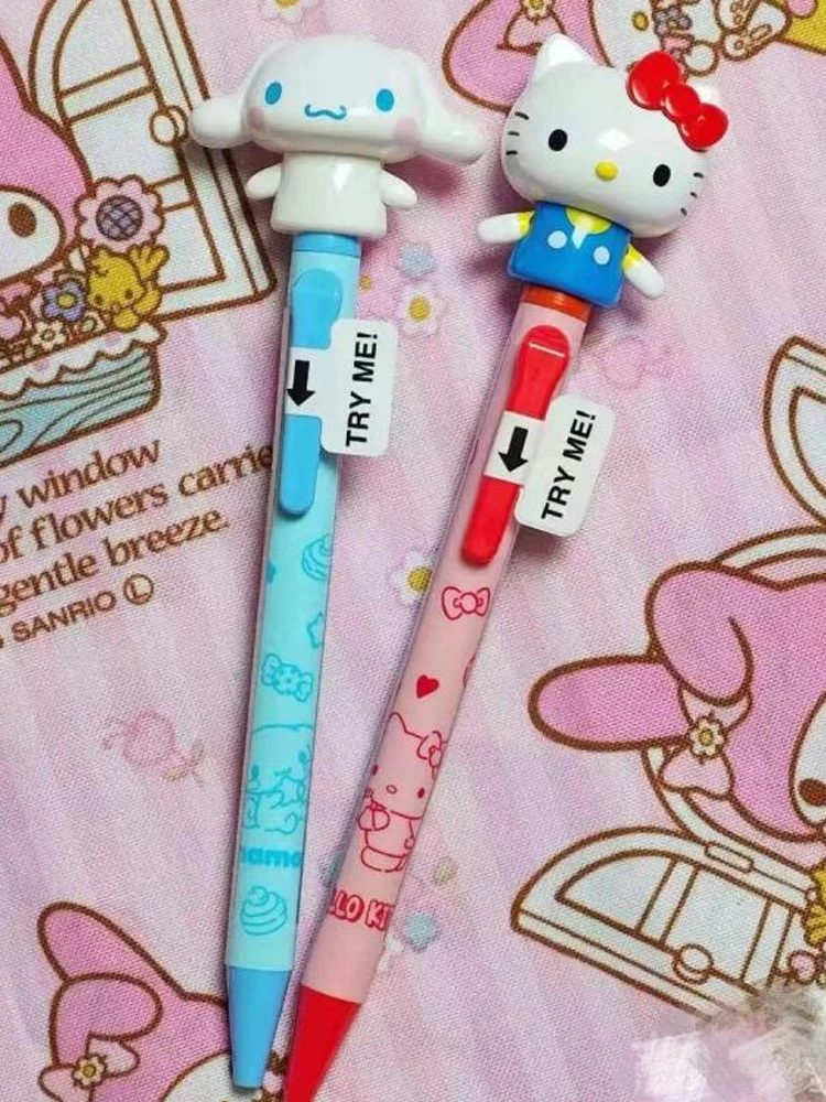 Sanrio Hello Kitty stylo de joie cannelle Kuromi stylo Gel mélodie bras oscillant stylo amusant séchage rapide étudiant cadeaux de noël