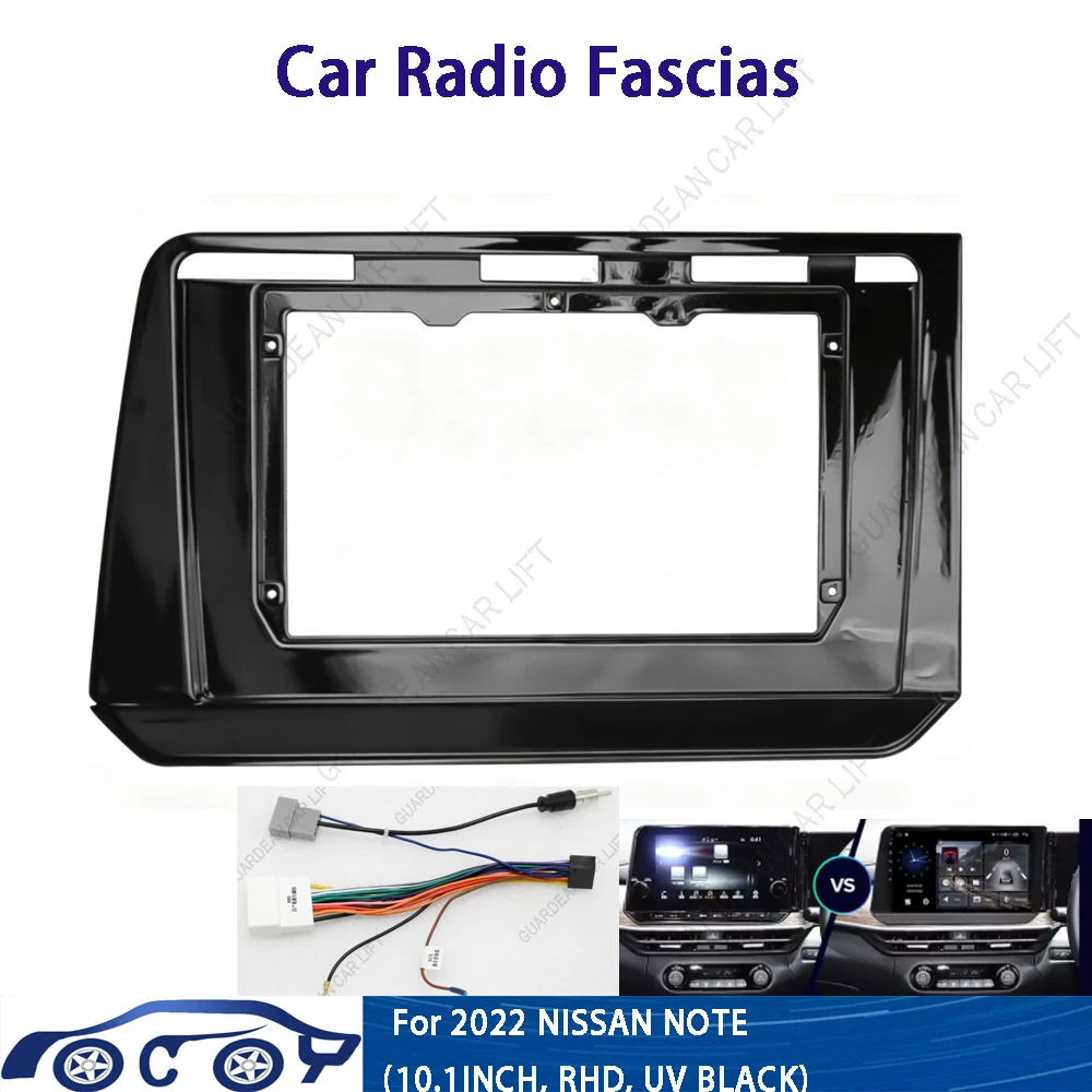 10.1Inch Car Radio Fascias For 2022 NISSAN NOTE ( RHD, UV BLACK) Android Stereo Frame Panel With Cable