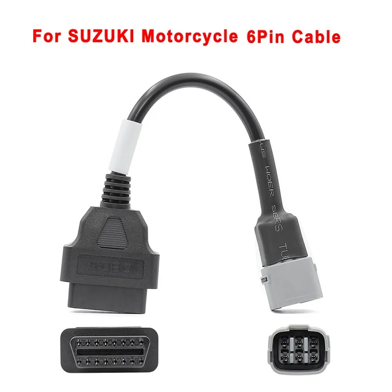 6 Pin Plug Cable Diagnostic Connector 6Pin to OBD2 Adapter For Suzuki Motorcycle