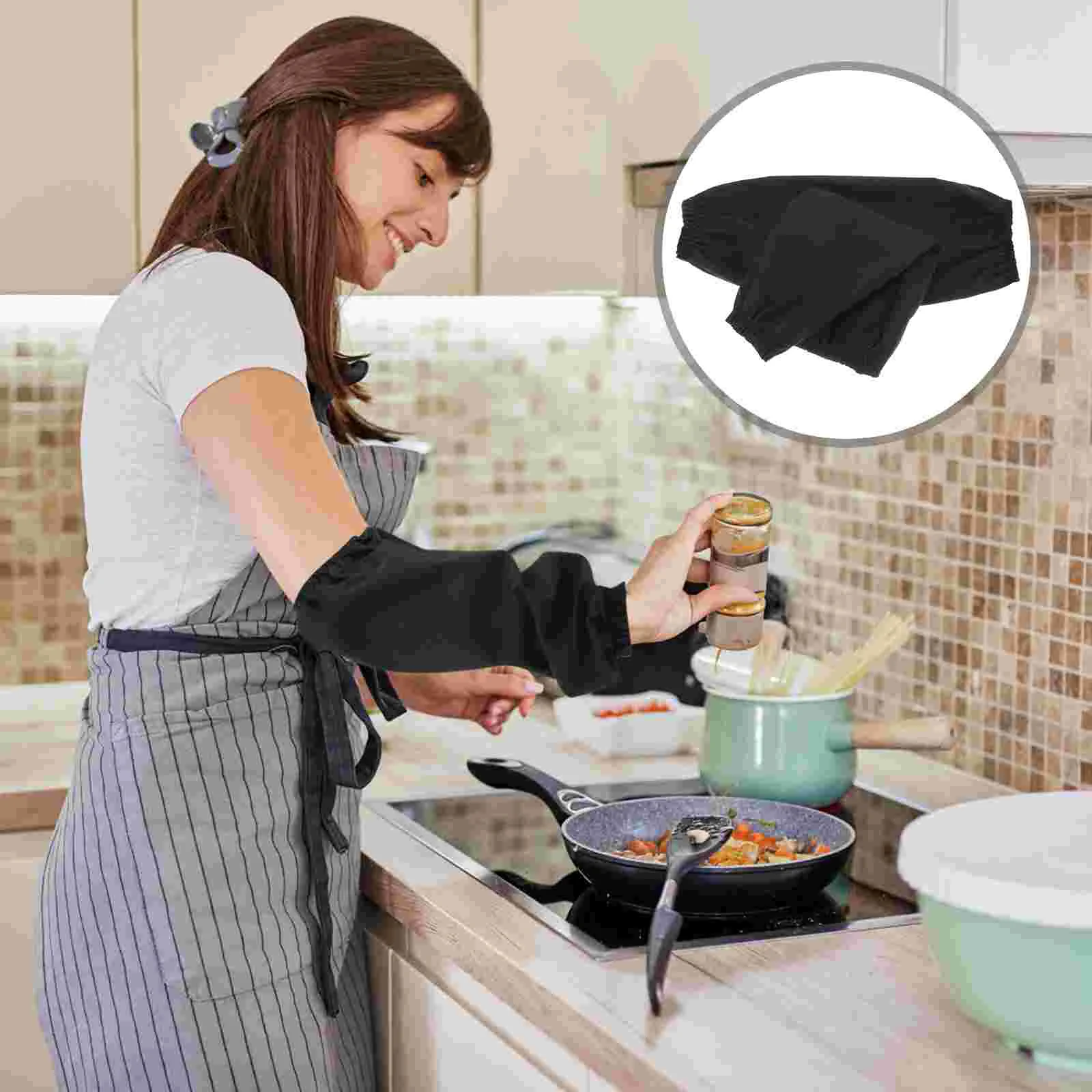 2 Pcs Kitchen Sleeves Cooking Oversleeves Working House Arm Aleeves for Housework Restaurant Reusable