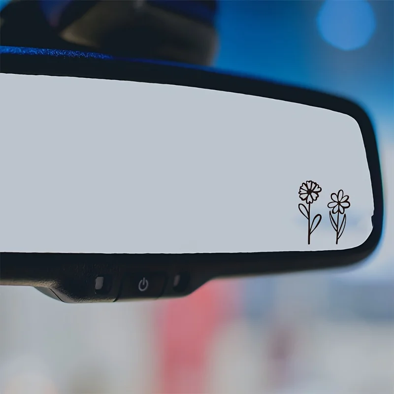 Rückspiegelaufkleber, kleine Blumenaufkleber, kleine Pflanzenblumenaufkleber, Notebook-Laptop für Autos, Boote, SUVs, LKWs.