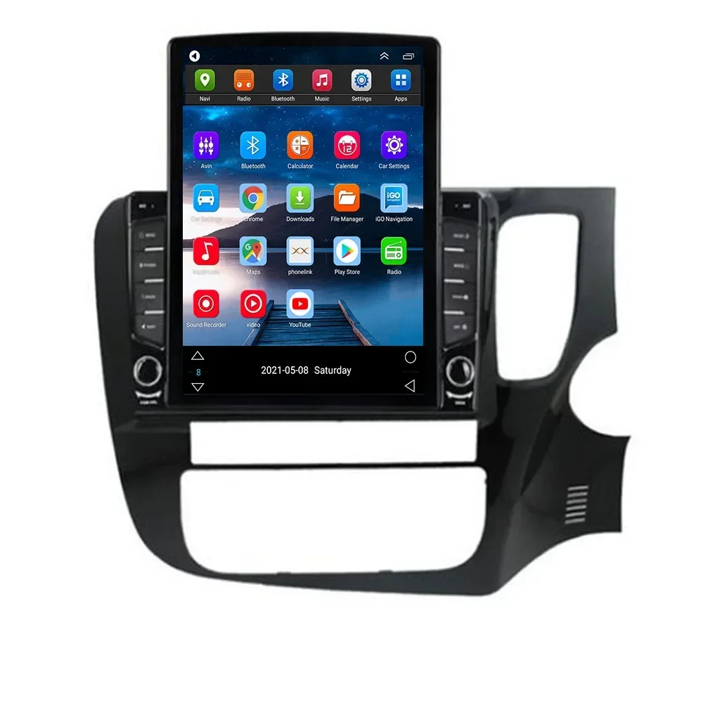 For Tesla Style 2 Din Android 14.0 Car Radio for Outlander 3 XL RHD 2012-2035 Multimedia Video Player GPS DVD Stereo RDS Camera