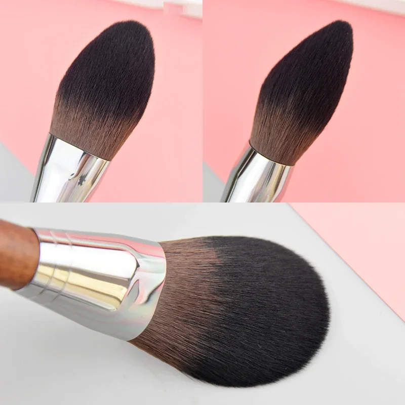 1Pc Big Powder Makeup Brush Blusher Contour Set Natural Wood Long Handle Professional Make Up Brush Large Single Facial Brush