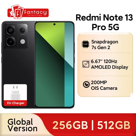 Xiaomi Redmi Note 13 Pro 5G 글로벌 버전 – Snapdragon 7s Gen 2, 200MP OIS 카메라, 67W 터보 충전, 120Hz AMOLED, NFC 탑재