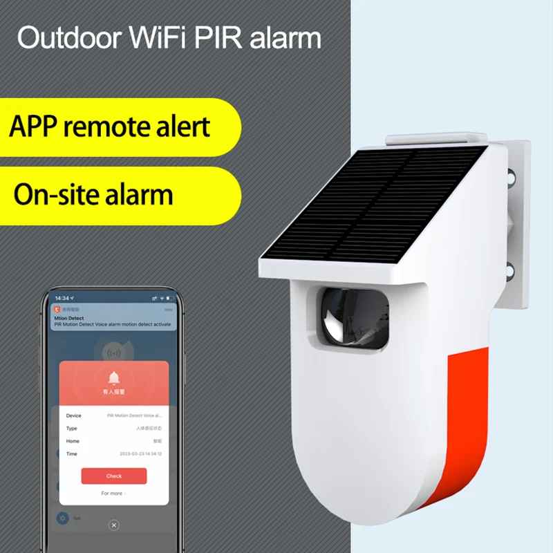 WiFI Pir MicroWava Radar Motion Presence Sensor Alarm Anti-Theft Security System Outdoor Solar Panel Tuya Smart Life Home Remote