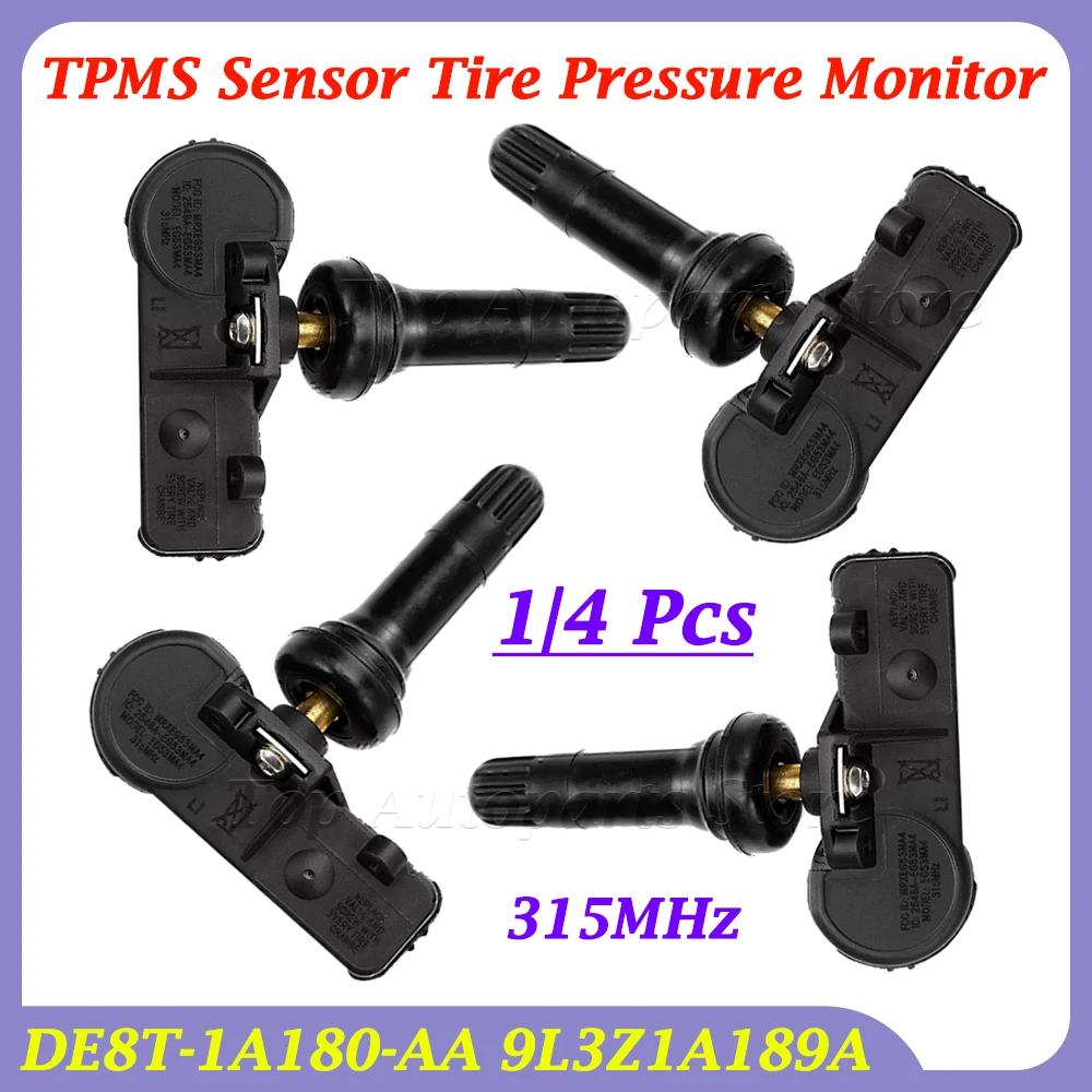 1or4 Pcs 315MHz FOR 2012-2013 Ford Mustang Fusion Escape DE8T-1A180-AA 9L3Z1A189A TPMS SENSOR TIRE PRESSURE MONITOR