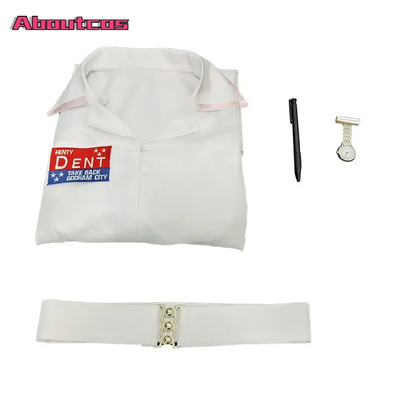 Aboutcos película de miedo disfraces de Halloween para hombre adulto payaso disfraz de enfermera uniforme Joker vestido blanco