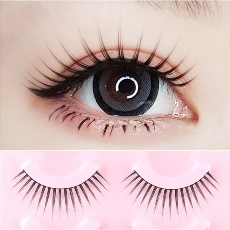 

New Japanese False Eyelashes Naturally Wispy 5 Pairs Realistic Eyelashes Cosplay Stage Makeup Performance Women Lashes