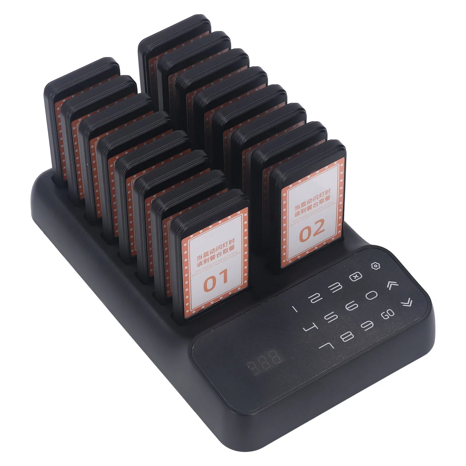 Wireless Calling Queuing System Restaurant Pager ABS 16 Buzzers Efficient Working Distance Up To 1000m for Food Truck