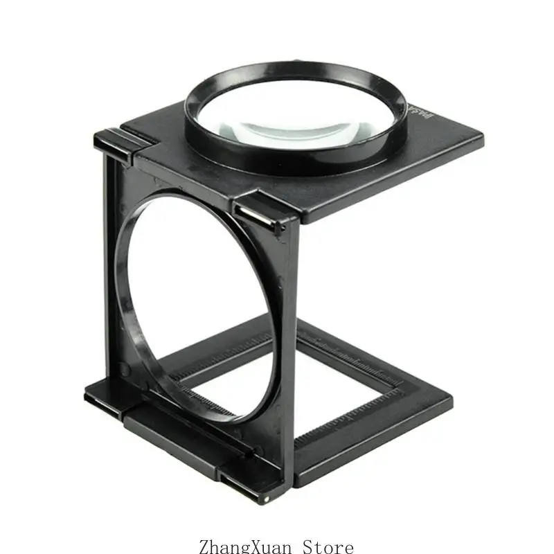 Plastic Magnifier Fabric Glass Linen Tester Loupe with Scale Textile 3XUF